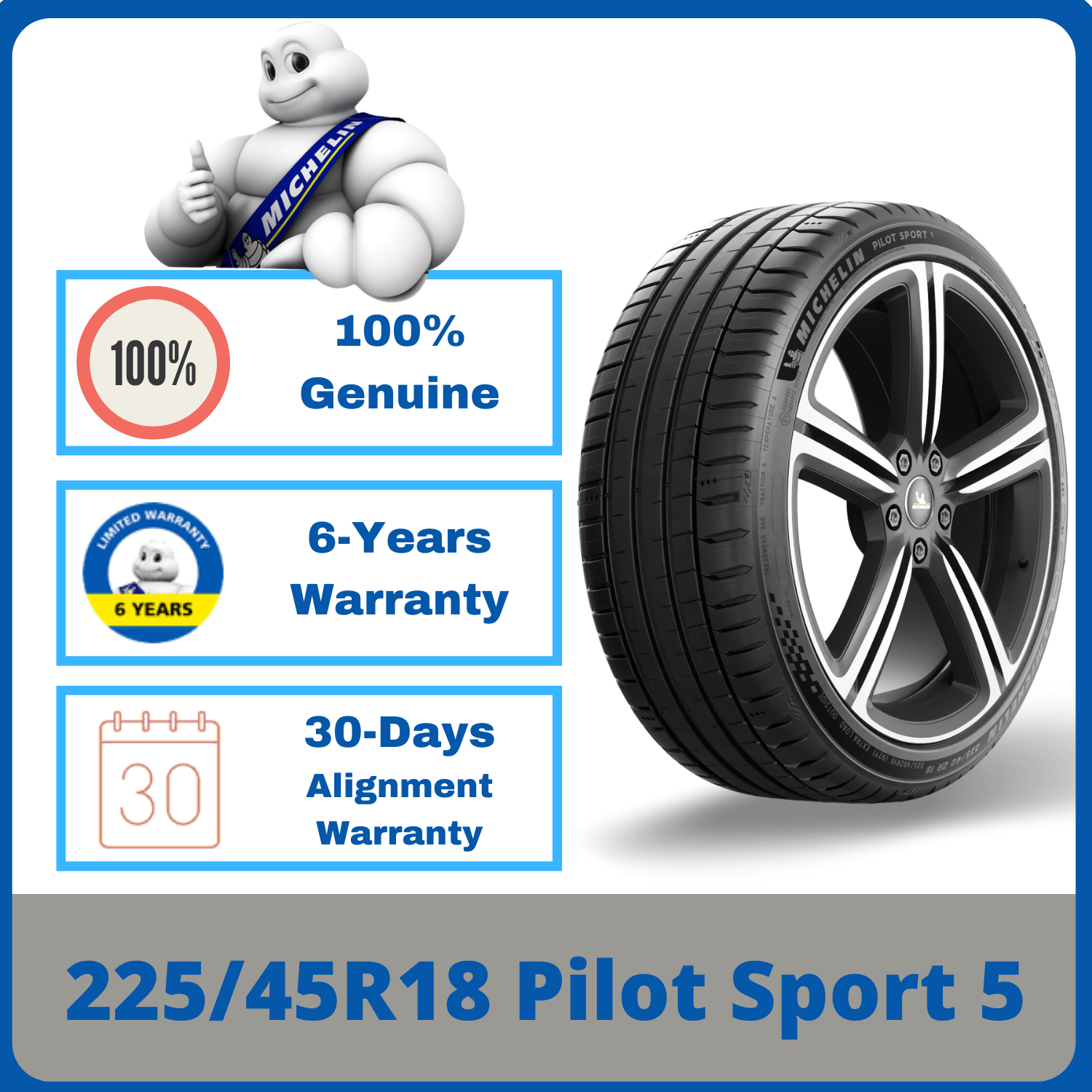 225/45R18 Michelin Pilot Sport 5 PS5 *Year 2023/2024